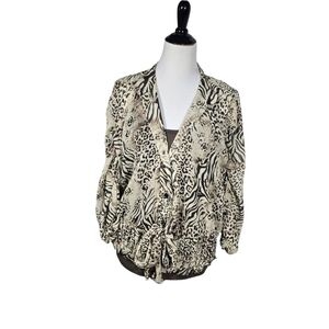 Lane Bryant women's 14/16 2-piece Sheer & Cami animal print Top
